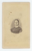 Antique CDV Circa 1870s Portrait of Beautiful Woman With Mona Lisa Features - $12.19