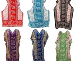 Women Kaftan Long Dress Hippy Maxi Elephant Print Tunic Dress Assorted S... - $73.75
