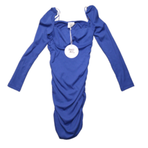Princess Polly Women&#39;s Portia Mini Dress Royal Blue Size 6 Ruched Long Sleeve - £27.29 GBP