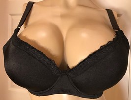 ANGELINA 40DD Lined 40 DD Black Seamless Underwire Lace Trim Bra - $3.47