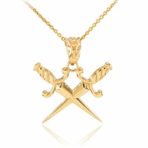 10k Solid Yellow Gold Who Dares Wins Pendant Necklace - £220.52 GBP+