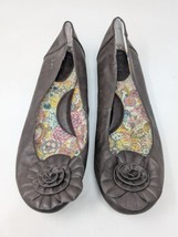 Born Women&#39;s Ballet Flats Shoes Flower Floral Brown  Vegan Leather Size ... - $24.74