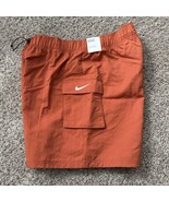 Nike Women&#39;s Woven High Rise Shorts Burnt Orange Loose Fit Size Small Ac... - $450.68 MXN