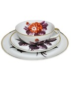 Vintage Tea Trio Ucagco China Floral Orange Purple - $369.07 MXN