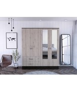 Florencia L Mirrored Armoire, Two Cabinets With Divisions, Two Drawers - $1,309.31 CAD