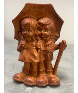 Vintage Stormy Hummel Style Figurine of Children with Umbrella 7&quot; 1970s - €12,03 EUR