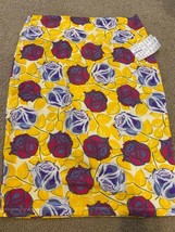 LuLaRoe Cassie Pencil Skirt Women Sz L Rose Floral Flower Yellow pink Print NWT - £8.85 GBP