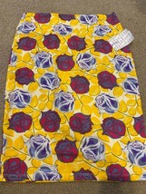 LuLaRoe Cassie Pencil Skirt Women Sz L Rose Floral Flower Yellow pink Print NWT - £8.48 GBP