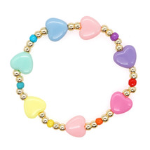 Go2BoHo Handmade Jewelry Boho Bracelet  Multicolor Heart Clay Disc Smiley Spacer - £10.11 GBP