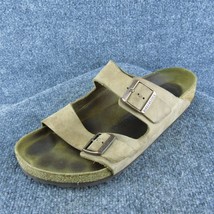 Birkenstock Arizona Men Slide Sandals Brown Leather Buckle Size 12 Medium - £34.79 GBP