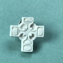 Small Cream Ceramic Celtic CROSS Lapel or Hat Pin or Tie Tac – 7/8th’s x 7/8th’s - £7.56 GBP