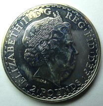 Great Britain Britannia 2001 GB 2 Pounds Silver 1 Oz UNC - £227.81 GBP