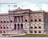 Publique Bibliothèque Bâtiment Des Moines Iowa Ia 1914 DB Carte Postale P12 - $4.04