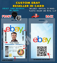 CUSTOM PVC ID Card w/ Clip  CUSTOM EBAY RESELLER ID CARD - £30.55 GBP
