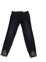 WOMENS VINCE CAMUTO  STRETCH, DARK WASH, CROP  RIPPED JEAN SIZE  10 USED - £16.25 GBP