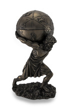 Bronzed Atlas Holding Up Celestial Sphere Statue Storage Box - £82.76 GBP