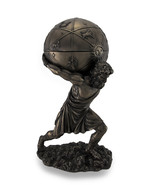 Bronzed Atlas Holding Up Celestial Sphere Statue Storage Box - £81.55 GBP