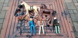 Huge Vintage Lot Johnny West Geronimo Marx horses Action Figure accessor... - £437.61 GBP