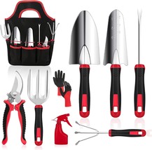 Gardening Tools 9 Pieces Stainless Steel Heavy Duty Tool Set with Non Sl... - $56.93