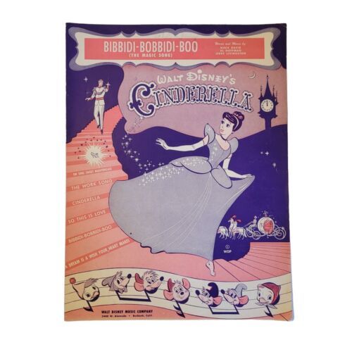 Vintage 1940s Walt Disney Sheet Music Bibbidi-Bobbidi-Boo Cinderella 1949 EUC! - $17.99