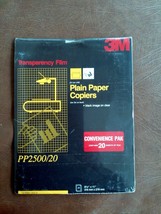 3M (20 Sheets) PP2500 Transparency Film for Plain Paper Copiers 8.5&quot; x 11&quot; - £6.25 GBP
