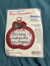 Bucilla Mini Keepsakes Counted Cross Stitch Stitching Makes Me Happy 326... - $9.89