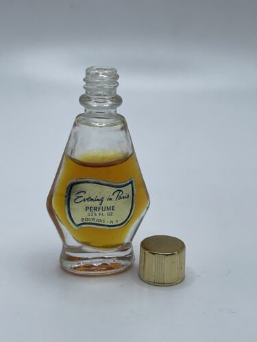 Vintage Evening In Paris Perfume Bottle Bourjois .125 Oz 60% Full - $13.99