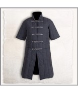 Medieval Black Turtleneck Short Sleeve Padded Canvas Gambeson Tunic Batt... - €101,24 EUR