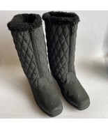 Totes Women&#39;s Size 8W Winter Snow Boots Zip Faux Fur Lined Black Quiltie - £13.44 GBP