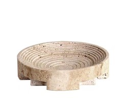 Modern Yellow Hole Marble Tray  Designer Fruit Plate Storage, Living Ro... - $138.79 CAD