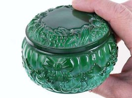 Vintage Malachite Glass Powder Jar - $98.75
