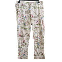 Cream Asian Floral Print Dress Pants Size 8 - £19.78 GBP