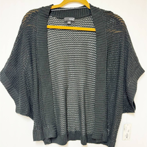 ANA Women&#39;s Black Sweater Open Knit Cocoon Short Sleeve Medium - $14.85