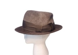 Pilgrim Men&#39;s Fur Felt Fitted Fedora Hat Vintage Brown Size 8.5 Gangster... - £35.66 GBP