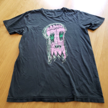 Puff Nemesis Pink Skull Ghost Print T-Shirt Punk Grey (Adult Size Medium) - £9.14 GBP