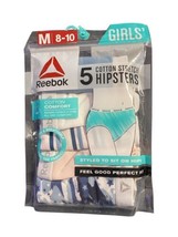 Reebok Girls Size M 8-10 Cotton Hipster 5-Pack Stretch Panties Nip - £11.20 GBP