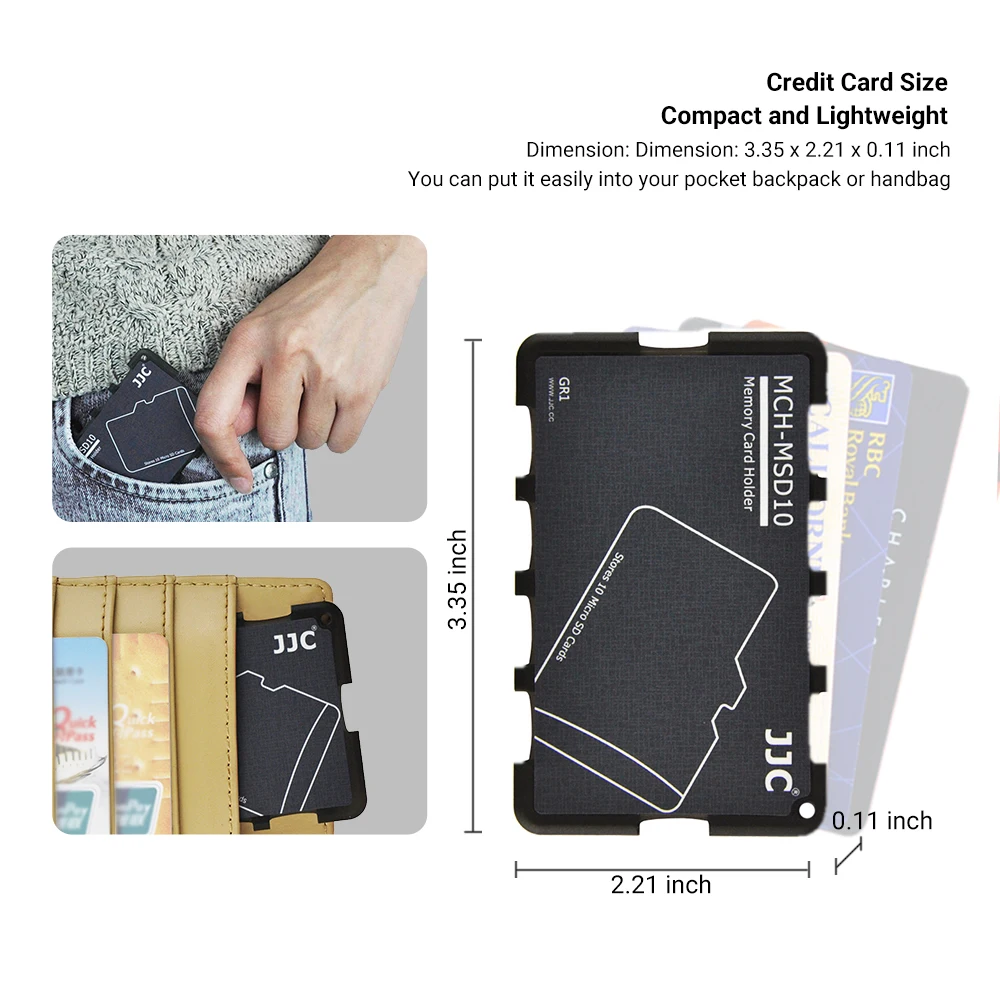 Sporting JJC Thin Micro SD Card Holder SD Card Case Wallet Credit Card Size for  - £23.90 GBP