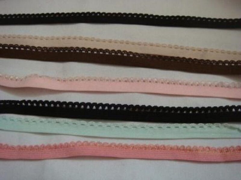 10 yards picot elastic 3/8&quot; Black White beige Blue pink your pick  laven... - $3.49+