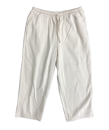 Women&#39;s Size S D &amp; Co. Elastic Waist Crop White Pants Pockets Pull-On - £9.22 GBP