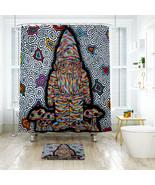 Psychedelic 004 Shower Curtain Bath Mat Bathroom Waterproof Decorative - $428.95 MXN+