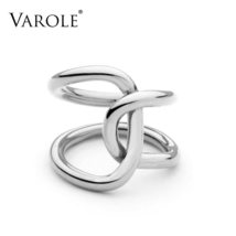 VAROLE Double Line Cross winding Rings For Women infinity Rings Gifts Unique Des - £17.93 GBP