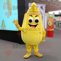 Lemon Yellow French Fries mascot costume character dressed with a Cover-up and S - £956.56 GBP