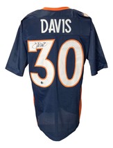 Terrell Davis Signé Personnalisé Bleu Pro-Style Football Jersey Bas ITP - £178.32 GBP