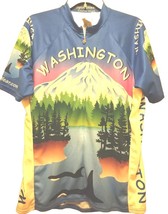 Men&#39;s Cycling Jersey Mt Rainier SZ XL Kathy Sarns Art Free Spirit Wear - £18.36 GBP