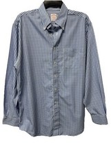 Brooks Brothers Blue Gingham Checkered Cotton Button-Down Shirt Size M - $23.43