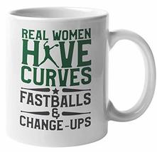 Make Your Mark Design Real Women Have Curves. Funny Softball Coffee &amp; Tea Mug Fo - £15.45 GBP+