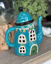 Blue Ceramic Teapot Candle Holder - $907.85 MXN Blue Ceramic Teapot Candle Holder - $907.85 MXN