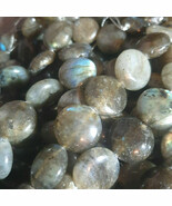 15mm Labradorite Smooth Coin Beads (10) TEN BEADS  - $2.48