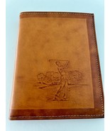 Vintage Amity Cowhide Leather Men&#39;s Wallet  With Hand Tooled Golf Scene,... - £16.22 GBP