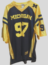 Michigan Wolverines #97 NCAA Vintage 90s Est. 1817 Blue Yellow Sewn Jersey XL - $62.25